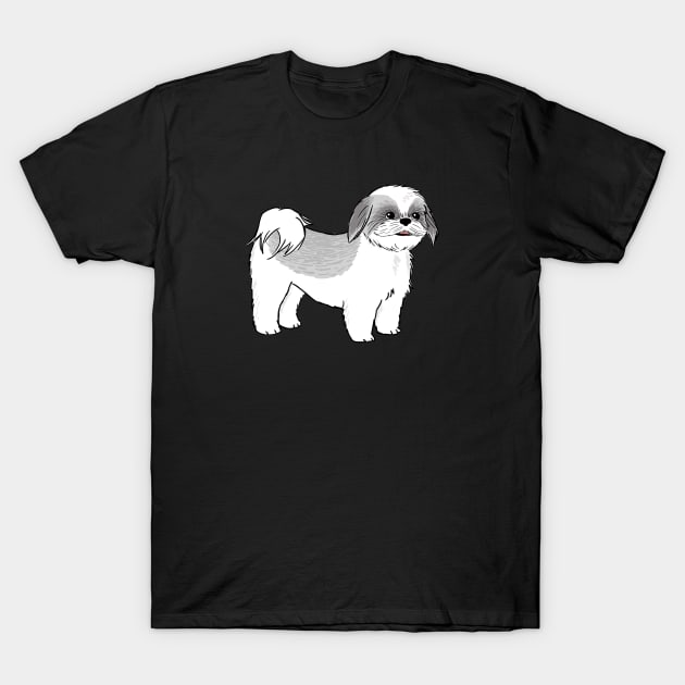 Shih Tzu Cartoon Dog T-Shirt by Coffee Squirrel